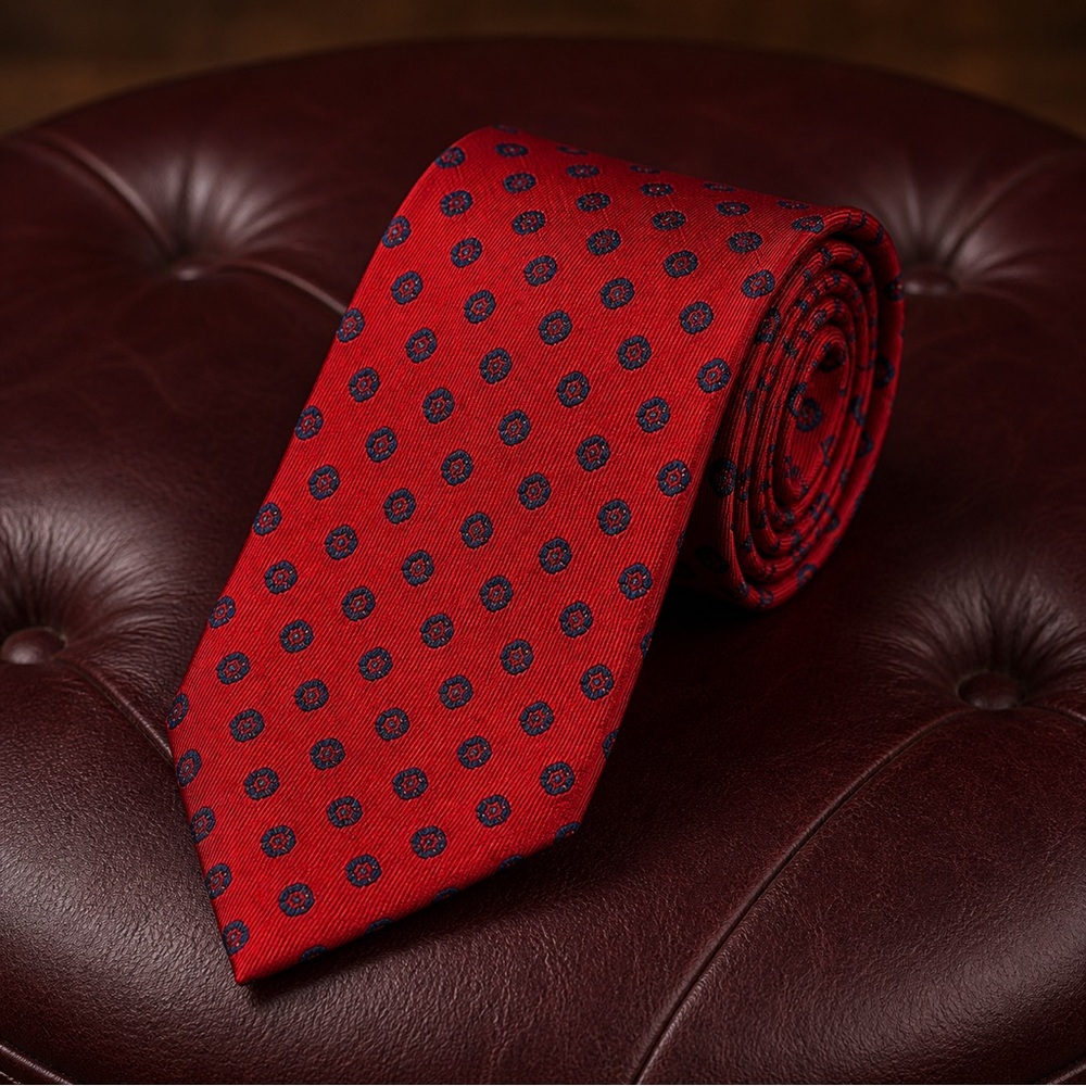 Isaia Double-Breasted Charcoal Glen Plaid Suit with Private Label Red Silk Tie - Picture 4 of 6